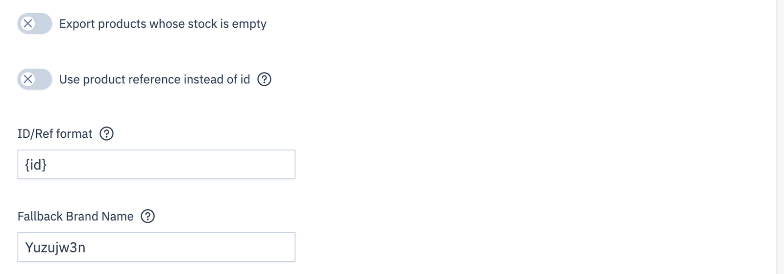 Catalog Settings continued